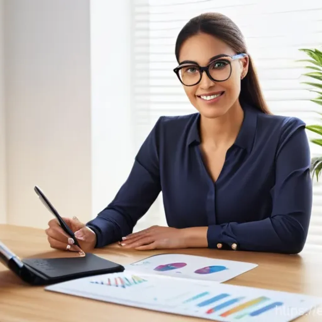 안과 진료 실비 청구 - **Vision Benefits Unveiled**
    A clear, brightly lit home office scene. A diverse woman in her lat...