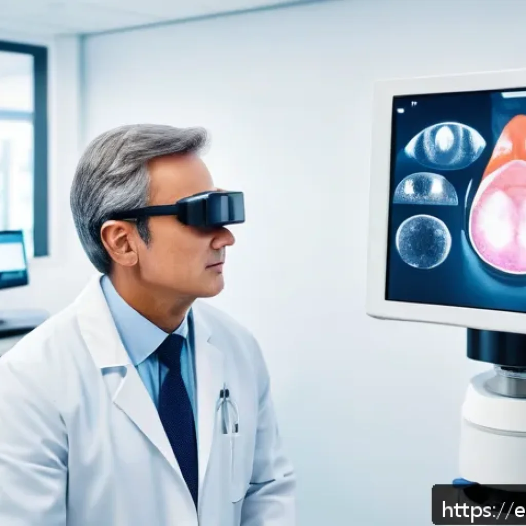 눈 성형과 안과 차이점 - A modern ophthalmology clinic scene showing a middle-aged patient undergoing a high-tech eye examina...